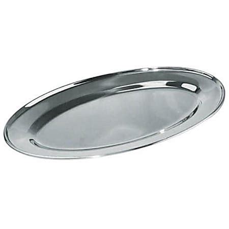 Winco Oval Stainless Steel Platter 12 x 8 58 Silver